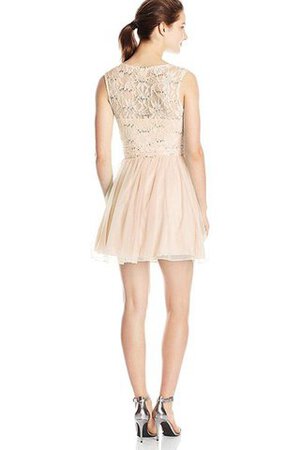 Abito da Damigella A-Line Naturale Cuore con paillette in Chiffon Senza Maniche - Foto 2
