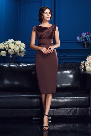 Ärmelloses Satin Knielanges Wadenlanges Brautmutterkleid mit Reißverschluss - Bild 1