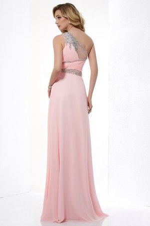 Robe de soirée longue a-ligne d'épaule asymétrique en chiffon manche nulle - Photo 2