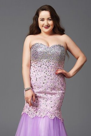 Ärmelloses Meerjungfrau Stil Perlenbesetztes Herz-Ausschnitt Ballkleid für Übergröße - Bild 5