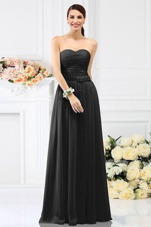 Robe demoiselle d'honneur plissage longue jusqu'au sol avec fleurs manche nulle - Photo 2