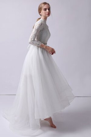 Robe de mariée morden elevé a-ligne de traîne courte chic - Photo 3