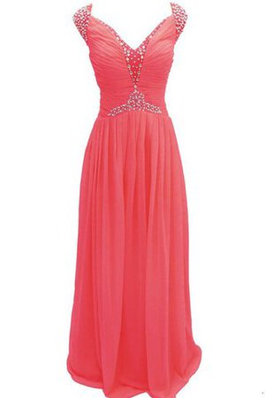 Paillettenbesetztes Chiffon A-Linie plissiertes bodenlanges Brautjungfernkleid - Bild 13