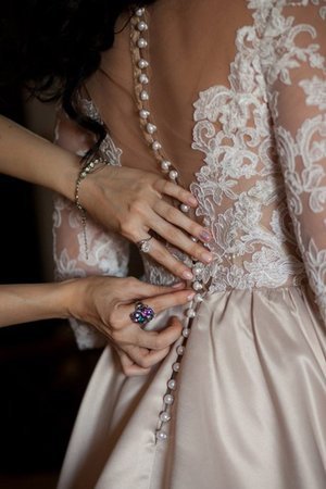 Dreiviertel Länge Ärmeln Herrlich Normale Taille Modisches Romantisches Brautkleid - Bild 2