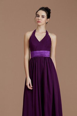 Normale Taille A-Line Ärmelloses Bodenlanges Brautjungfernkleid aus Chiffon - Bild 6