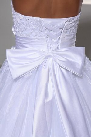 Normale Taille Reißverschluss Spitze bodenlanges Brautkleid mit Bordüre mit Gürtel - Bild 6