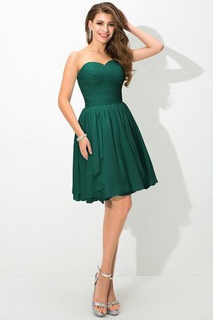 Vestido de Dama de Honor de Sin mangas de Escote Corazón de Corto de Plisado - Foto 14