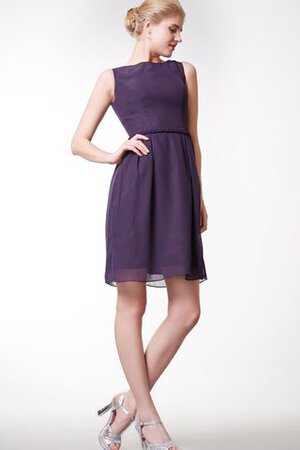Robe demoiselle d'honneur bref facile de col bateau manche nulle ceinture - Photo 3