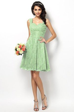 Satin Prinzessin Ärmelloses Breiter Träger Brautjungfernkleid mit Bordüre - Bild 26