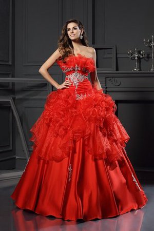 Ärmelloses Duchesse-Linie Formelles Bodenlanges Quinceanera Kleid mit Rücken Schnürung - Bild 1