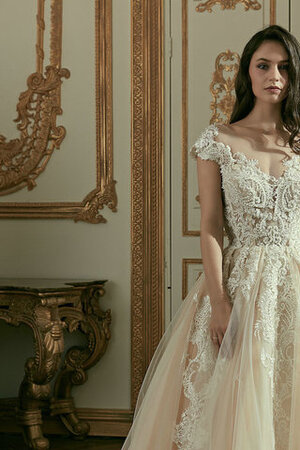 Robe de mariée charmant avec décoration dentelle de princesse formelle longue - Photo 4
