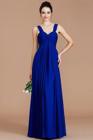 Robe demoiselle d'honneur naturel en chiffon de col en cœur jusqu'au sol d'empire - Photo 6