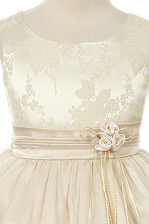 Robe de cortège enfant bref avec zip en satin de tour de ceinture empire avec fleurs - Photo 2