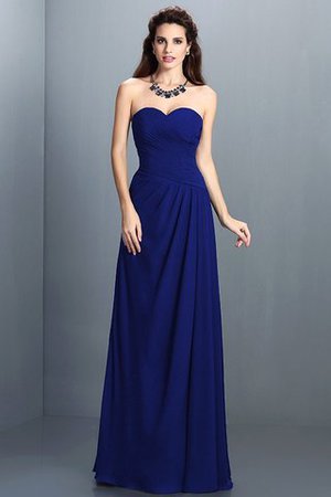 Abito da Damigella Senza Maniche A-Line in Chiffon A Terra con Festone - Foto 25