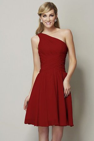 Abito da Damigella Mini in Chiffon con Increspato Naturale Monospalla - Foto 23