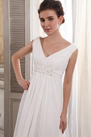 Abito da Sposa Senza Maniche in Chiffon con Criss-cross V-Scollo classico Impero - Foto 3
