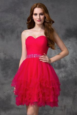 Robe de cocktail courte officiel de princesse en satin col en forme de cœur - Photo 1