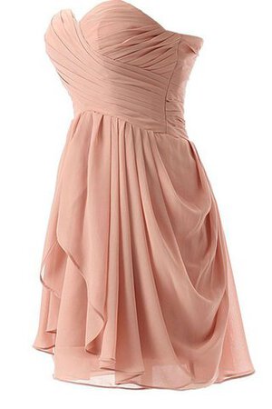 Robe de cocktail bref a-ligne de col en cœur ruché en chiffon - Photo 3