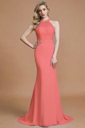 Schaufel-Ausschnitt Normale Taille Ärmelloses Sweep Zug Brautjungfernkleid aus Chiffon - Bild 33