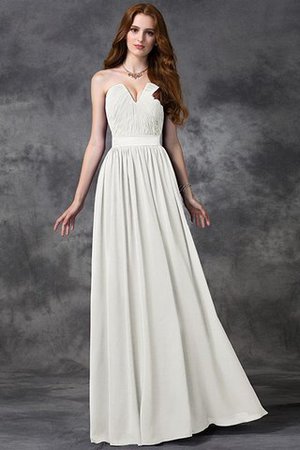 Robe demoiselle d'honneur longue manche nulle de col en cœur avec chiffon a-ligne - Photo 16