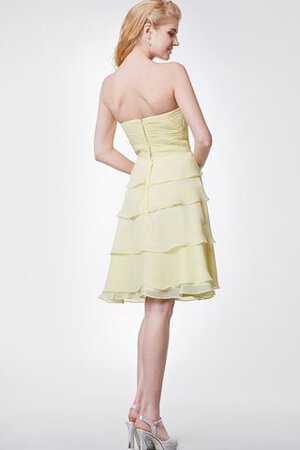 Robe demoiselle d'honneur romantique manche nulle a-ligne au niveau de genou de lotus - Photo 3