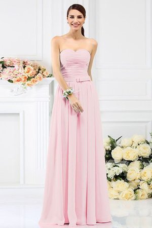 Drapiertes Prinzessin A Linie Bodenlanges Brautjungfernkleid aus Chiffon - Bild 22