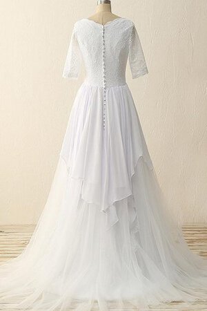 Spitze Sweep Zug Satin Tüll Brautkleid mit Bordüre - Bild 4