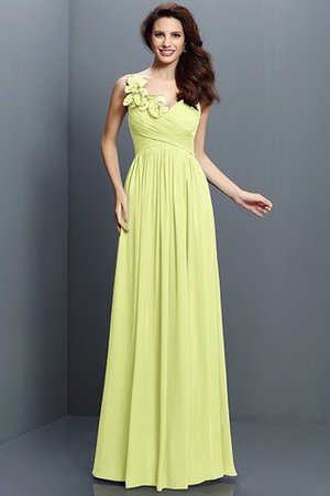 Robe demoiselle d'honneur plissage longue jusqu'au sol de col en v avec chiffon - Photo 8