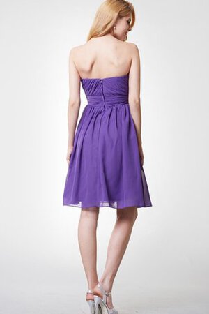 Chiffon gerüschtes extravagantes romantisches knielanges Brautjungfernkleid mit Plissierungen - Bild 3