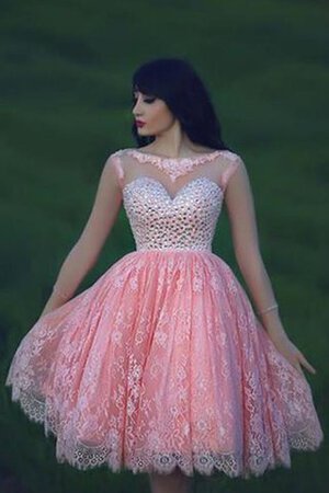 Abito Homecoming in Paillette con Manica Corte largo in Pizzo in Tulle con Piega - Foto 1