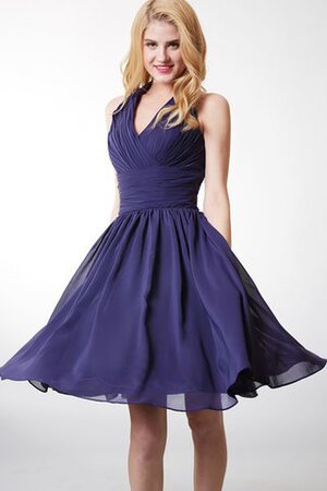 Abito da Cocktail Anello Moderno Senza Maniche in Chiffon V-Scollo Semplice - Foto 3