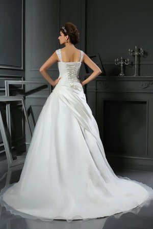 Abito da Sposa Lungo Coda A Strascico Cappella in Raso Alta Vita Ball Gown - Foto 2