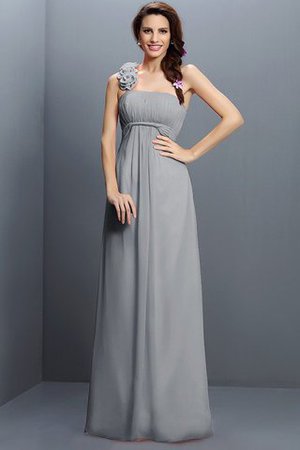 Robe demoiselle d'honneur longue en chiffon de bustier avec zip avec fleurs - Photo 25