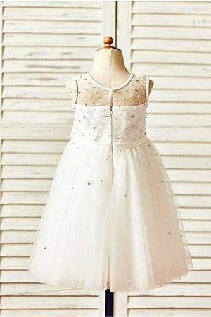 Abito da Cerimonia Bambini con Fiore Tondo Naturale in Tulle Principessa - Foto 3