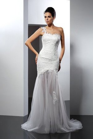 Ein Schulter Meerjungfrau Stil Empire Taille Anständiges Luxus Brautkleid - Bild 1