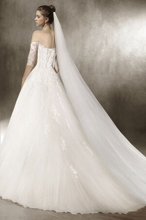 Robe de mariée en satin voyant jusqu'au sol naturel sexy - Photo 3