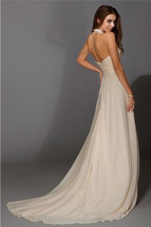 Perlenbesetztes Normale Taille Reißverschluss Ballkleid aus Chiffon ohne Ärmeln - Bild 2