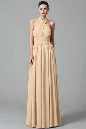 Robe demoiselle d'honneur a-ligne de princesse de lotus de dos nu avec chiffon - Photo 6