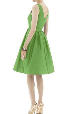 A-Linie gerüschtes Satin mini knielanges Brautjungfernkleid - Bild 2