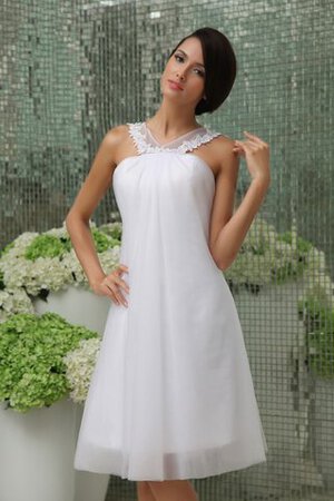 Robe de mariée sexy décontracté avec sans manches avec chiffon decoration en fleur - Photo 3