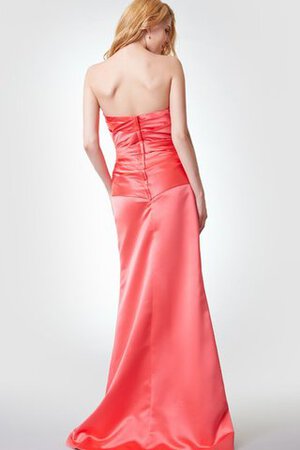 Abito da Damigella Cerniera senza strap con Increspato A-Line Romantico Elegante - Foto 3