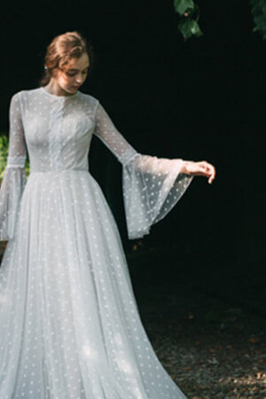 Robe de mariée fermeutre eclair avant-gardiste jusqu'au sol longue femme branché - Photo 5