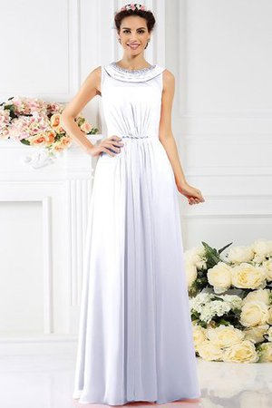 Boot-Ausschnitt Chiffon Reißverschluss Prinzessin Bodenlanges Brautjungfernkleid - Bild 29
