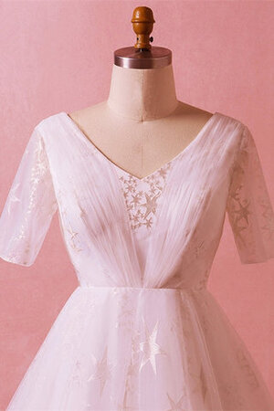 Robe de mariée a-ligne charme en grandes tailles avec lacets naturel - Photo 5