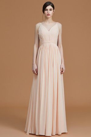 Abito da Damigella A Terra Naturale Principessa in Chiffon A-Line - Foto 2