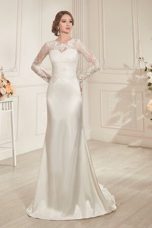 Robe de mariée humble elégant simple avec manche longue de traîne courte - Photo 1