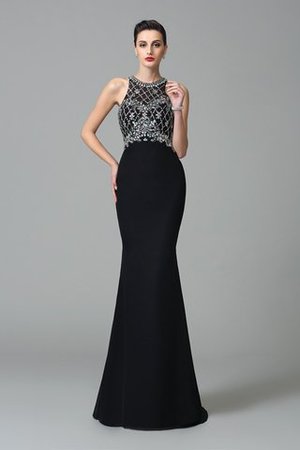 Meerjungfrau Stil Juwel Ausschnitt Chiffon Anständiges Ballkleid mit Reißverschluss - Bild 1