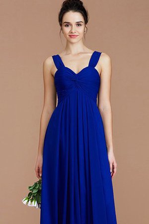 Robe demoiselle d'honneur naturel en chiffon de col en cœur jusqu'au sol d'empire - Photo 5