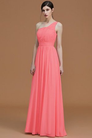 Ärmelloses Chiffon A Linie Gerüschtes Ein Schulterfreies Brautjungfernkleid - Bild 34