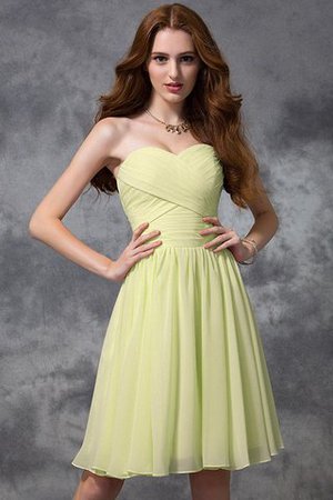 Abito da Damigella in Chiffon con Increspato A-Line Corto Al Ginocchio - Foto 7